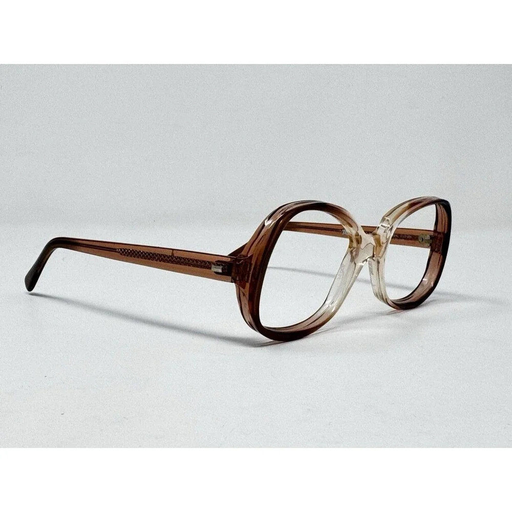 1970s American Optical Classic New Old Stock Eyeglass Frames Amber 50-17-135